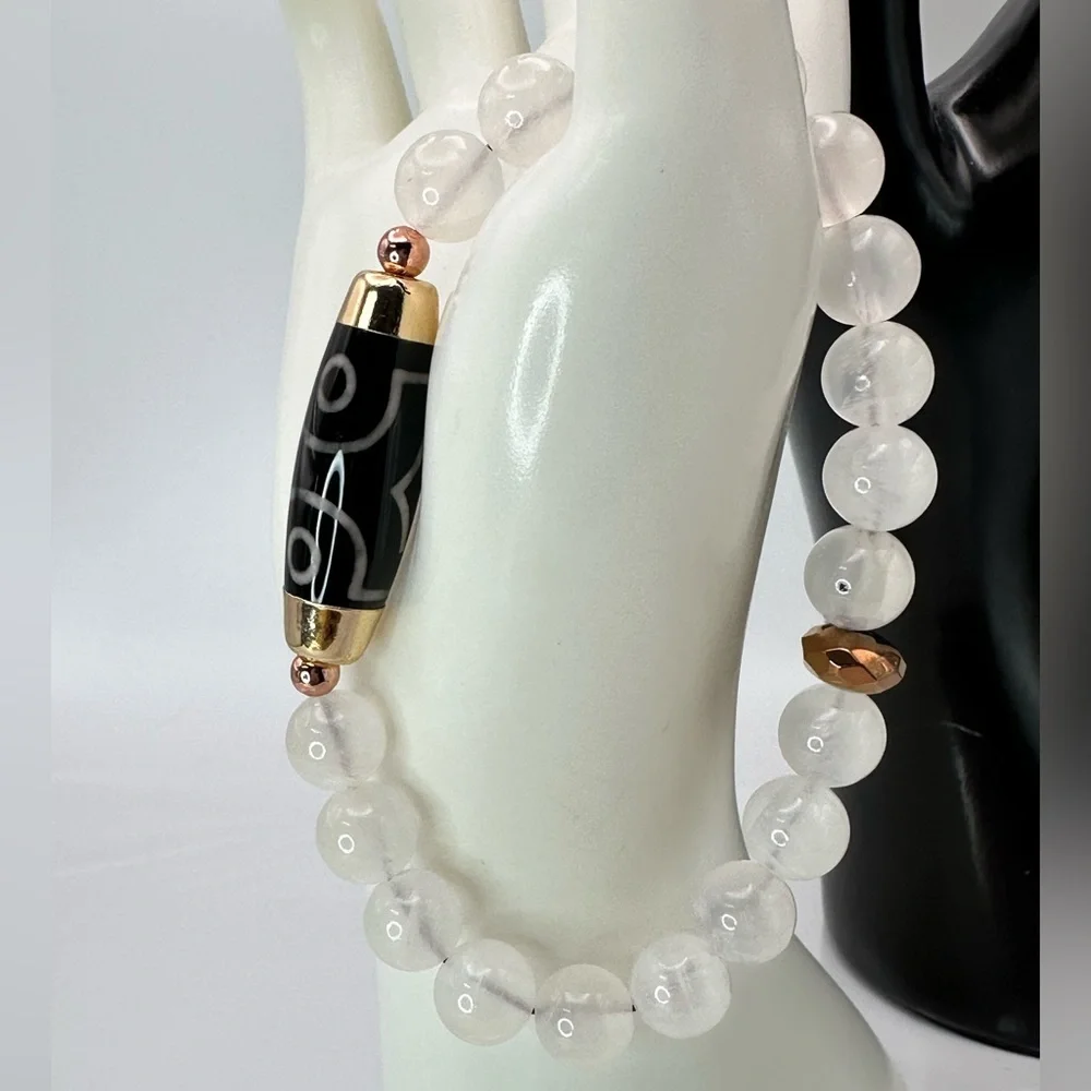 SOUL PURIFIER SELENITE NATURAL STONES BRACELET size 7” - Picture 3 of 10